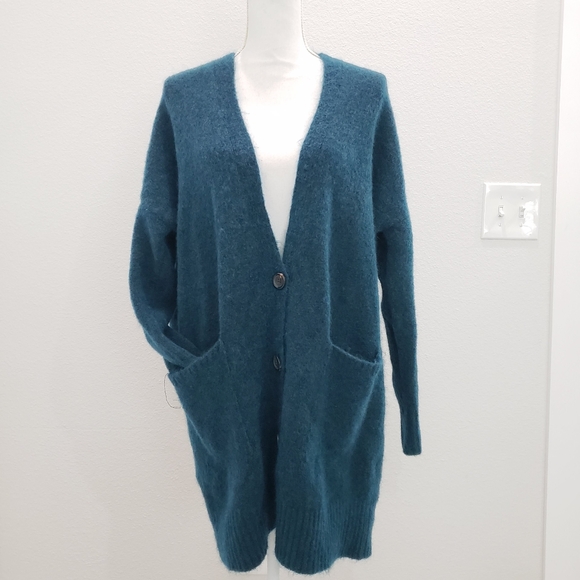 Eileen Fisher Mohair Plush Mélange V-Neck Cardigan Size Medium - Picture 5 of 11